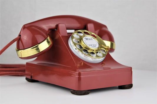 Western Electric 302 - Deep Red - Brass Trim