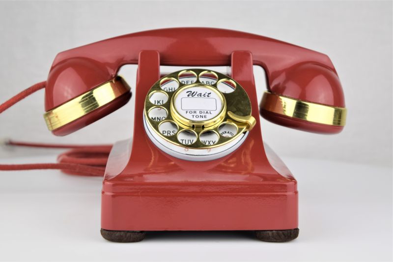 Western Electric 302 - Deep Red - Brass Trim