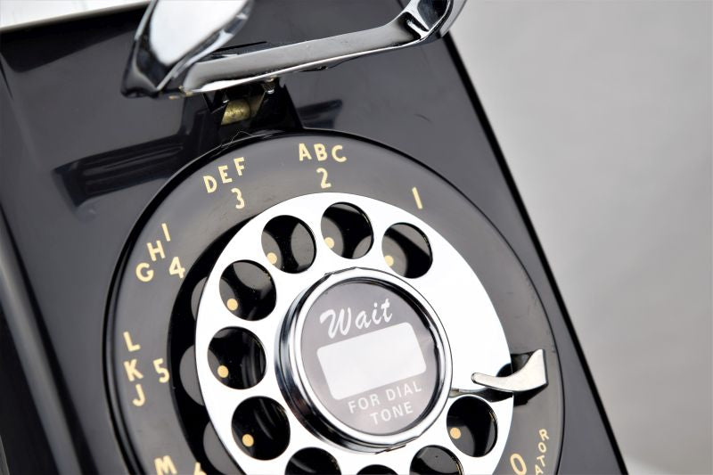 Black  554 Wall Telephone - Chrome Fingerwheel - Fully Restored and Working