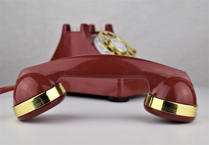 Western Electric 302 - Deep Red - Brass Trim