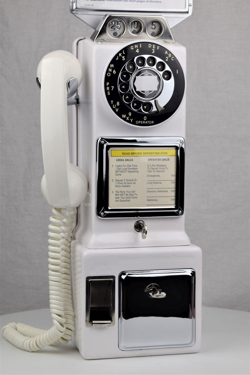 Automatic Electric - 3 Slot Payphone - White