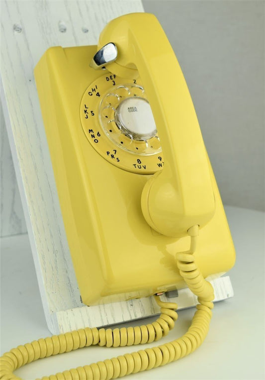 Yellow 554 Wall Telephone - Fully Restored and Working