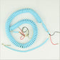 Cord - Handset - Aqua Blue - Hardwired Curly  - 4 Conductor - Spade Terminations