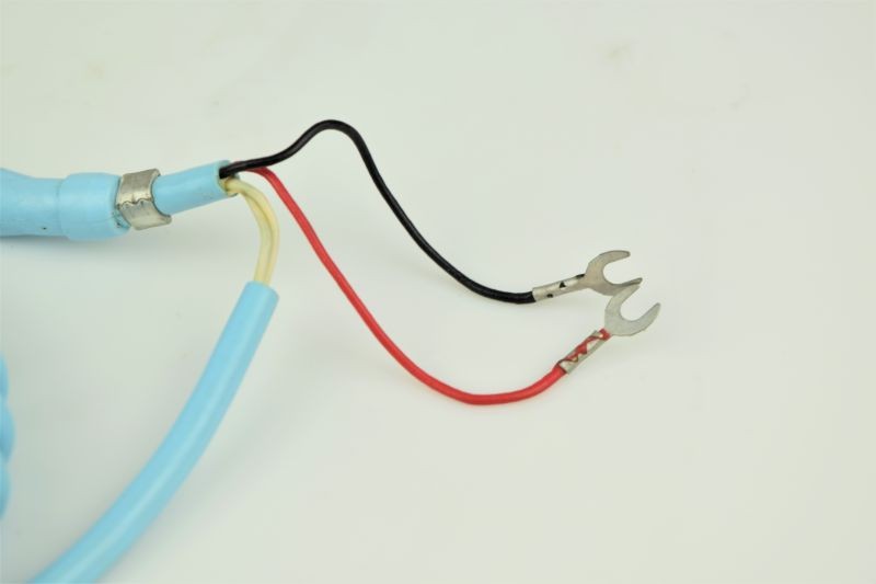 Cord - Handset - Aqua Blue - Hardwired Curly  - 4 Conductor - Spade Terminations