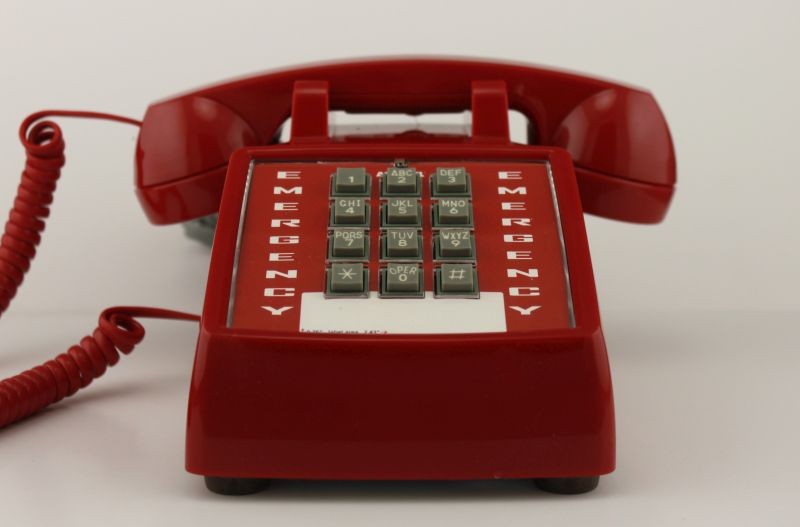 2500, Red,With Emergency Decal, Desk Phone