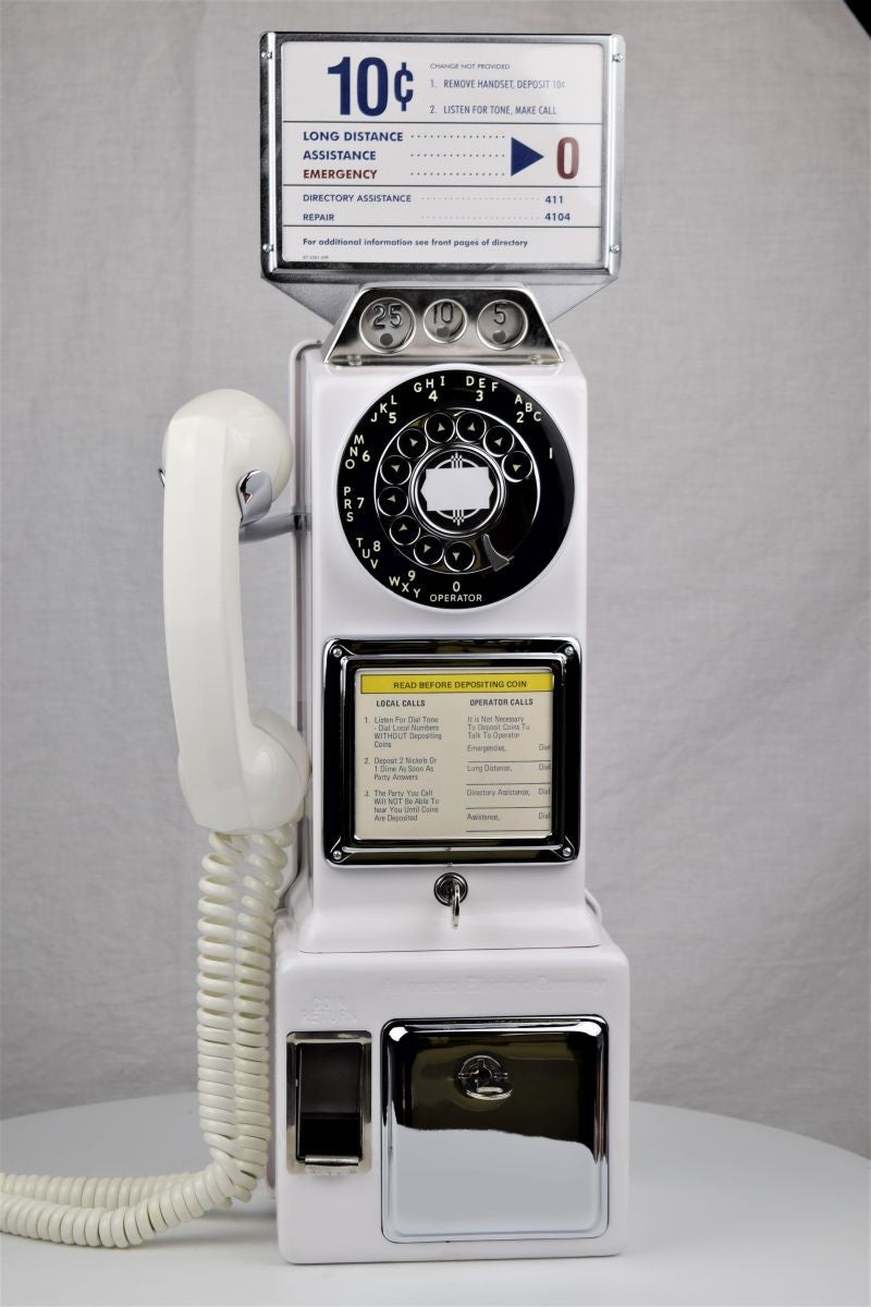 Automatic Electric - 3 Slot Payphone - White