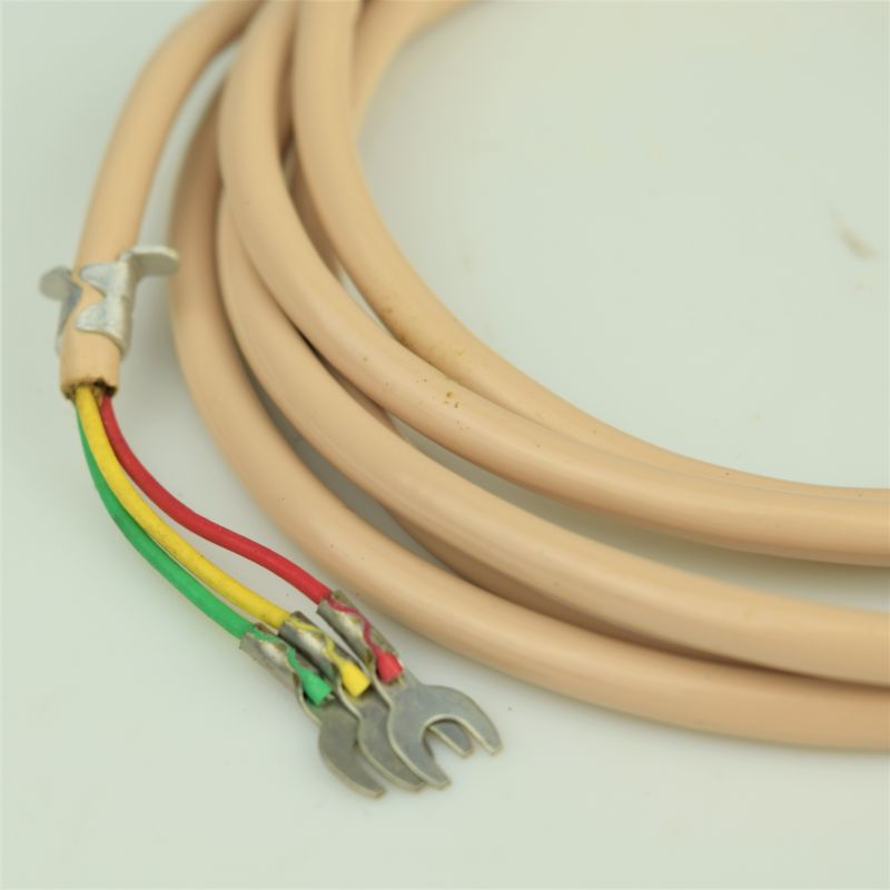 Line Cord - Beige - Vinyl - Round - 3 Conductor - Spade to Spade