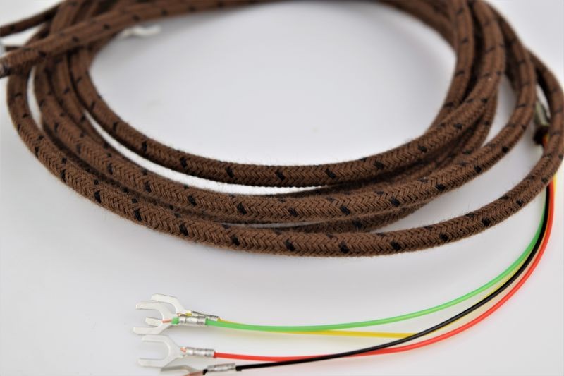 Automatic Electric - Handset and Line Cord - Brown with Black Trace