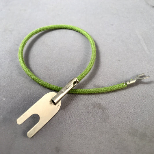 Cord - Transmitter - Cloth Covered - Green - Pin to Spade - 9"