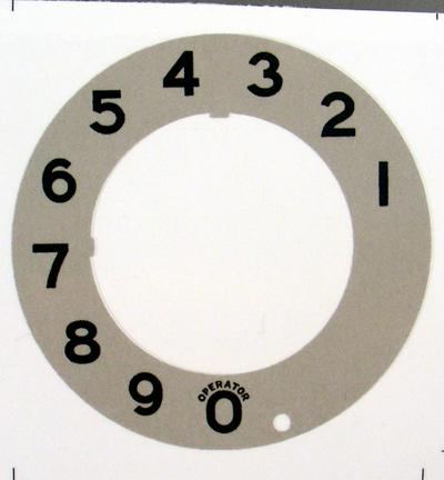 Stromberg Carlson Gray Numeric Dial Plate Overlay