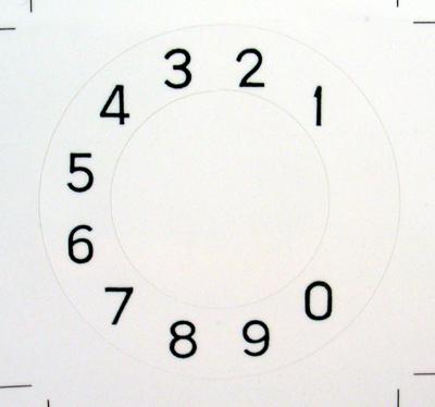 Western Electric 132a Numeric Overlay for No 2 Dials - Notchless