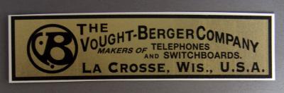 Water Decal - Vought-Berger Co - 3/4"x41/2"