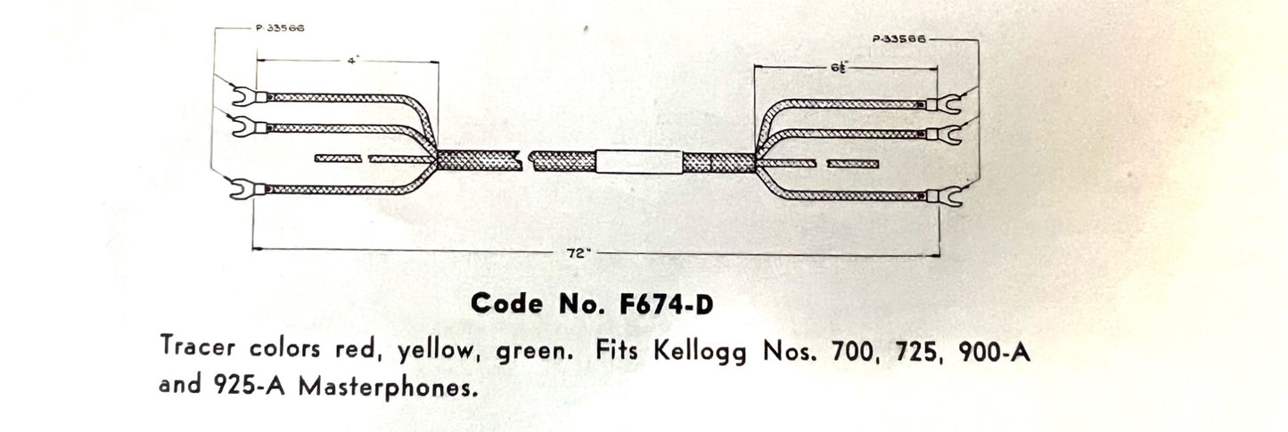 Cloth Cord - 3 Conductor- Brown - Kellogg  F674D