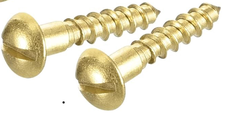 Screw for wood wall phone estrucheon. m2.5 x 12mm - brass (set of 2)