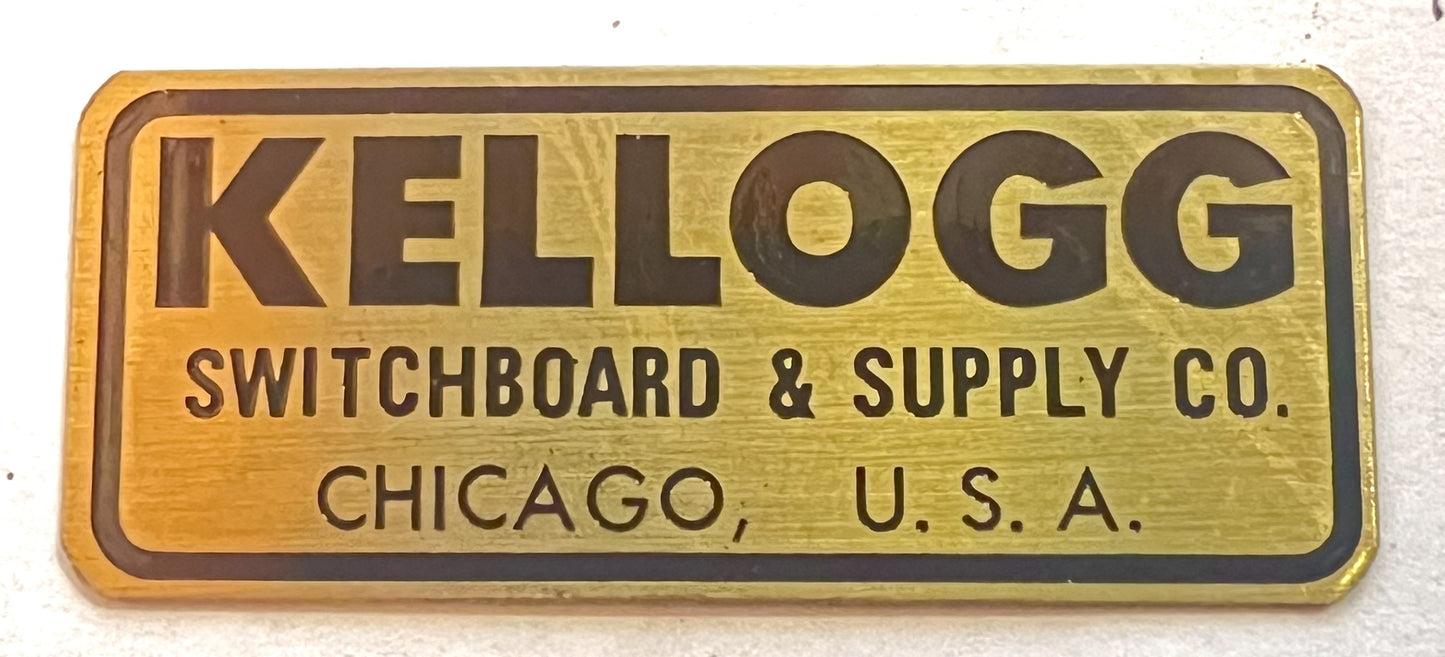 Brass Badge - Kellogg Switchboard and Supply Co - 7/8" x 2"