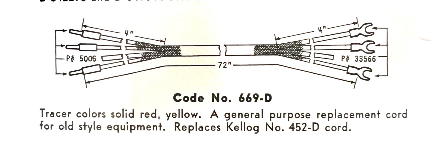 Cloth Cord - 3 Conductor- Brown - Kellogg  F669D