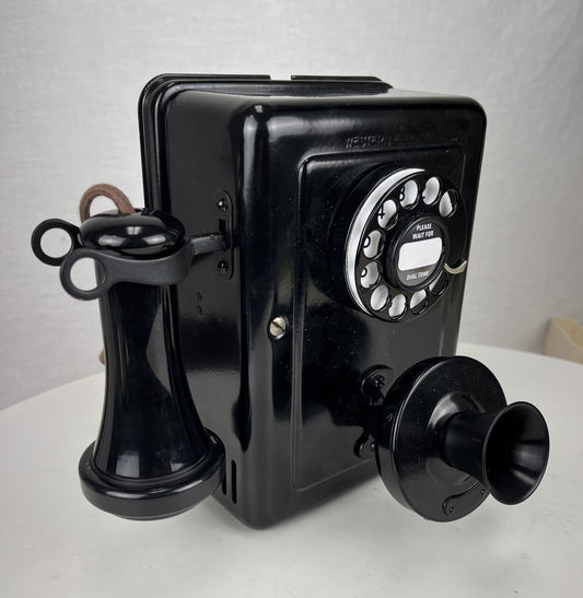 Western Electric Metal Wall Phone - Black