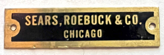 Brass Badge  - Sears, Roebuck & Co. - 3/8" x 1 1/2"