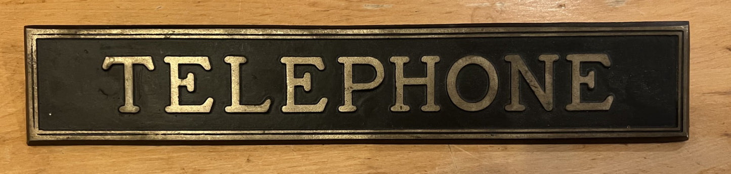 Solid Brass Telephone Sign