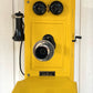 Yellow Wood Wall Telephone - Vintage Farmhouse Decor