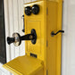 Yellow Wood Wall Telephone - Vintage Farmhouse Decor
