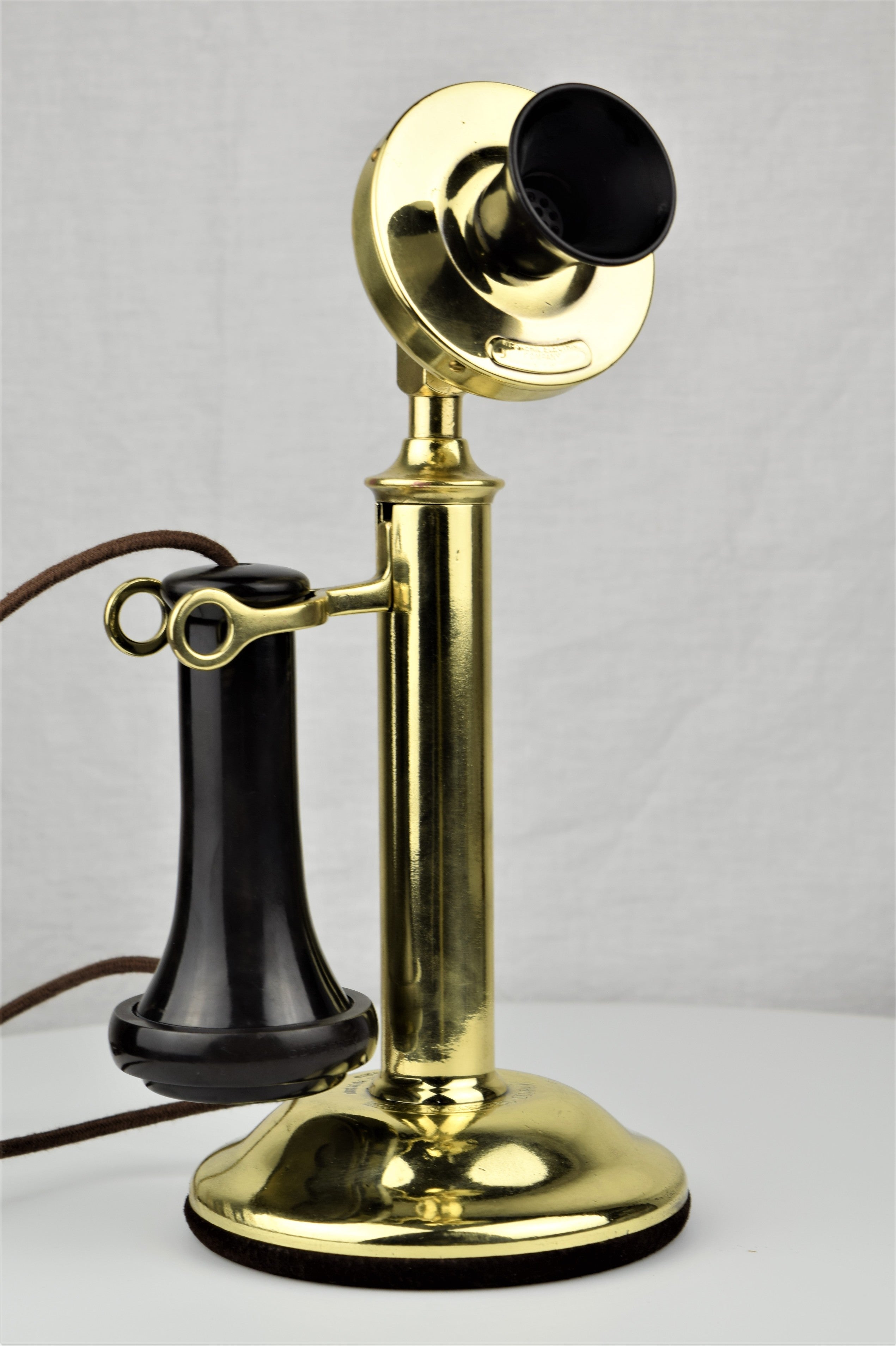 Vintage 2024 brass candlestick phone