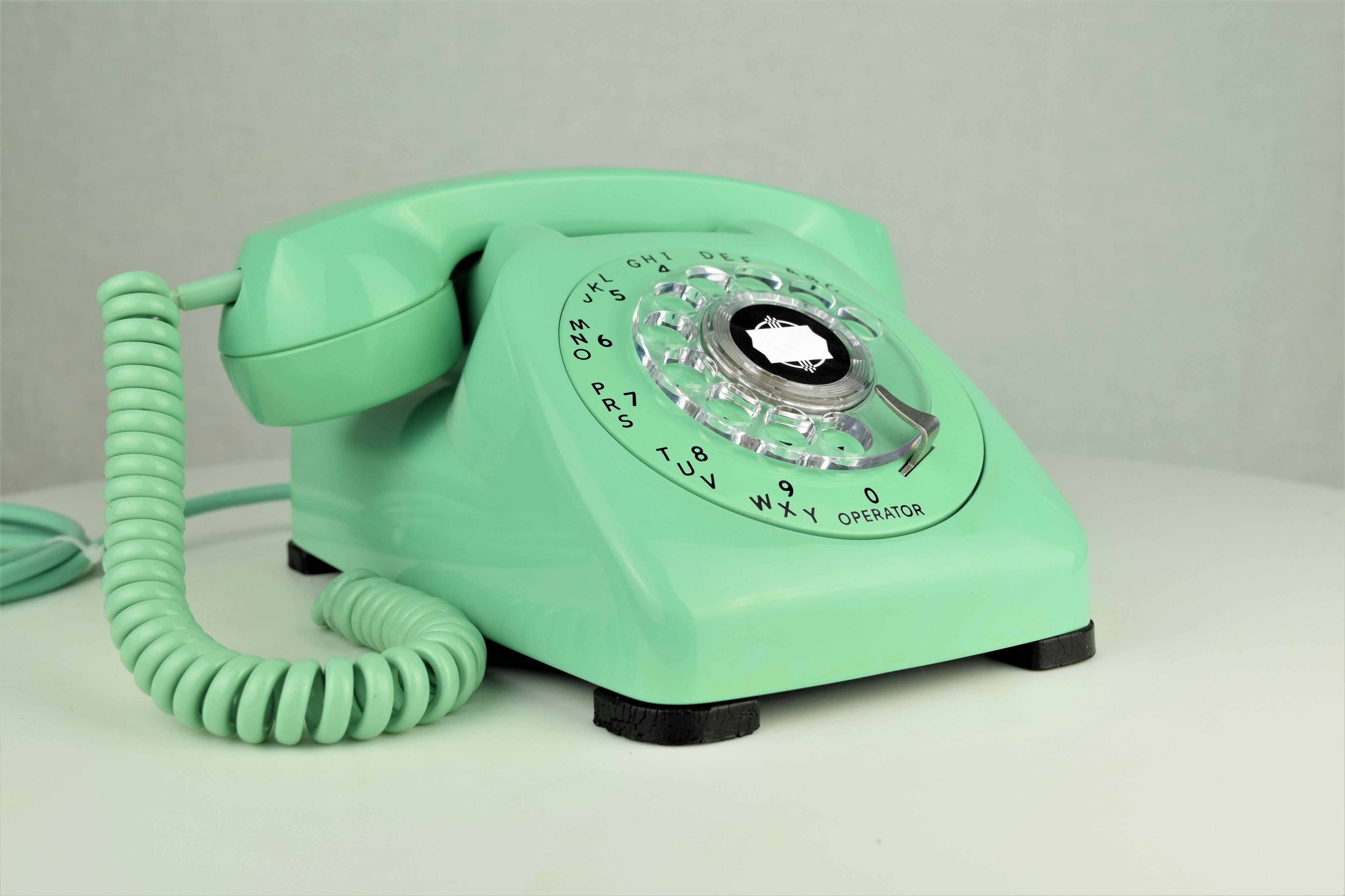 Vintage 2024 Grand Phone Polyconcept 50’s Style Mint Green Retro Rotary Desk Phone