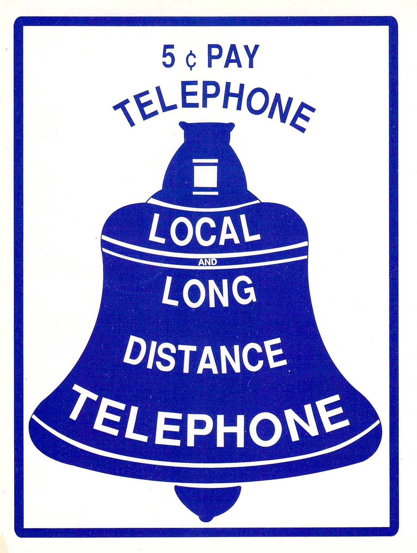 Vinyl Sticker - 5¢ Payphone Bell Long Distance