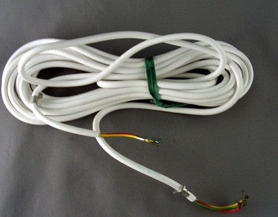 Line Cord - White - Vinyl -7' - Spade to Spade - 3 Conductor - Round