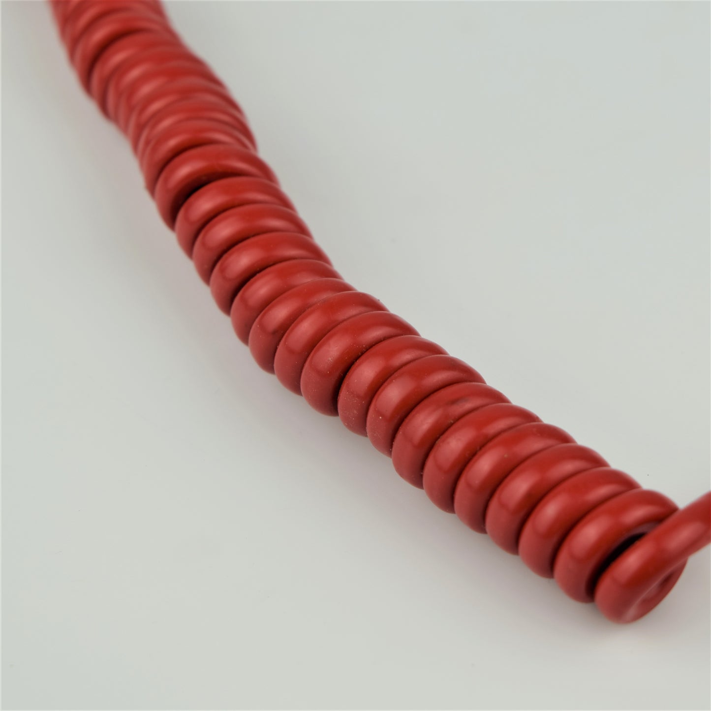 Cord - Handset - Bright Red - Hardwired Curly - 4 Conductor - spade terminations