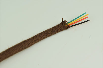 Cord - Line - Cloth Covered  - 100' - Round - 4 Conductor - Choose your jacket colour