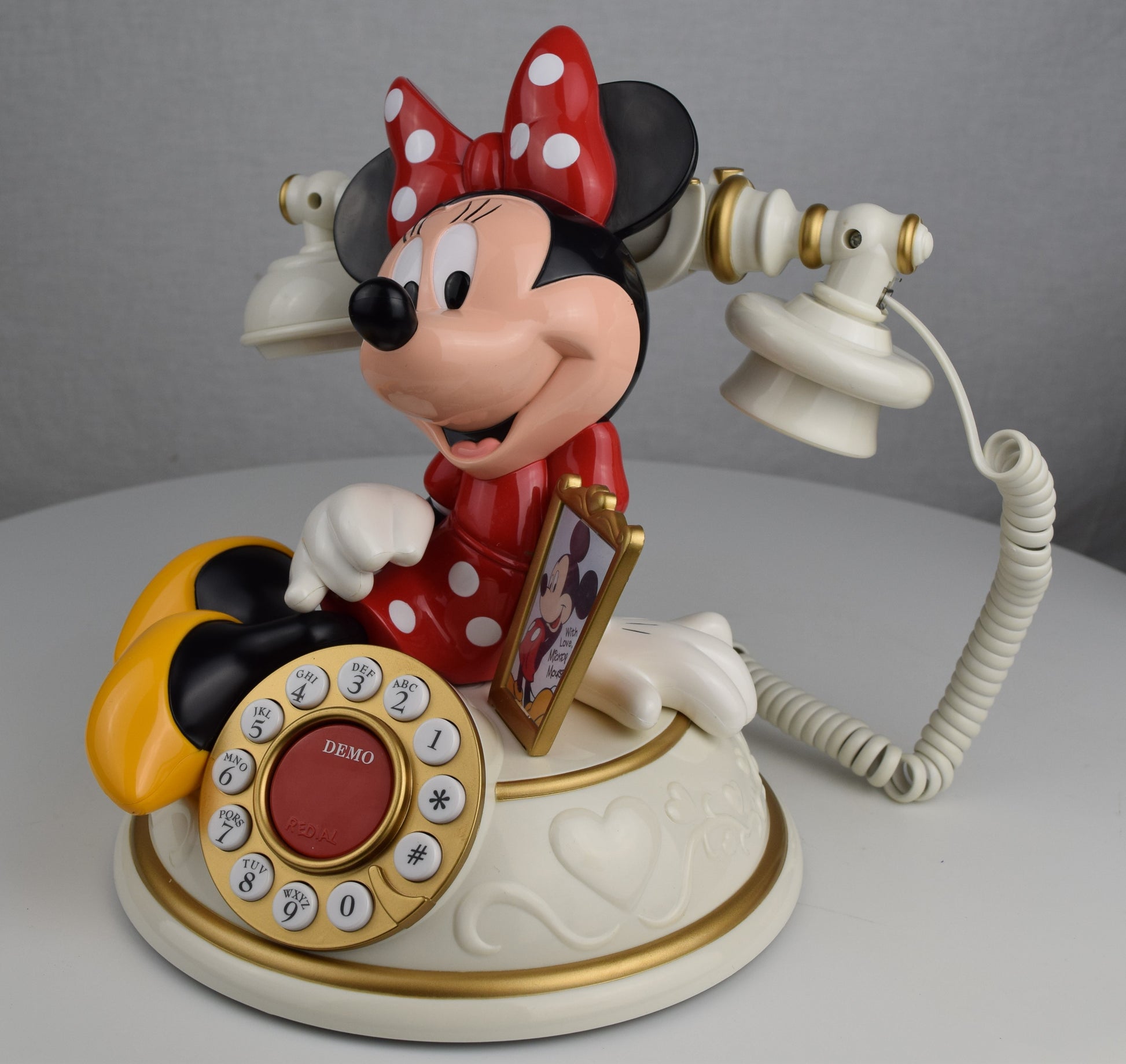 7- HOME, Vintage Disney Minnie Mouse Telephone, Corded Push Button  Landline