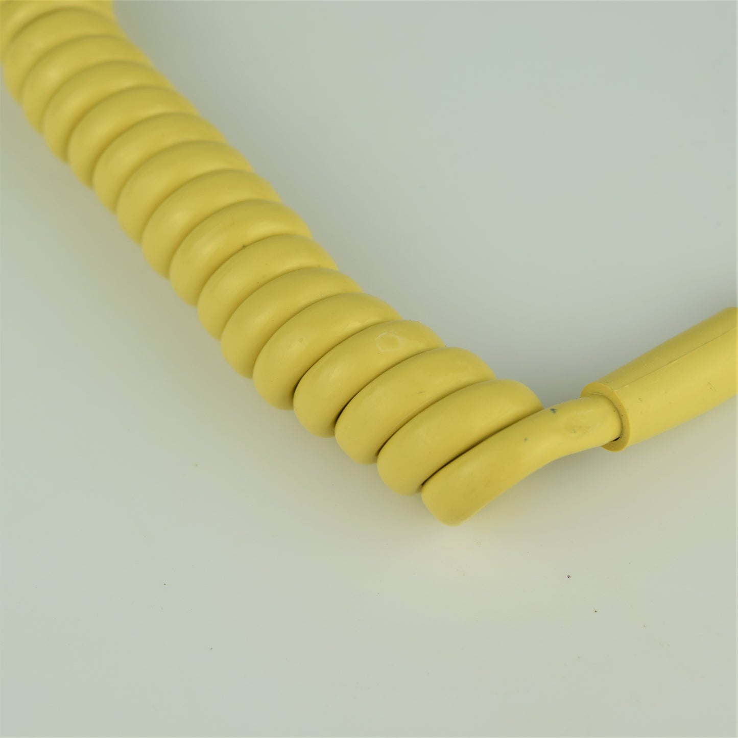 Cord - Handset - Pastel Yellow - Hardwired Curly - 4 Conductor - Spade Terminations