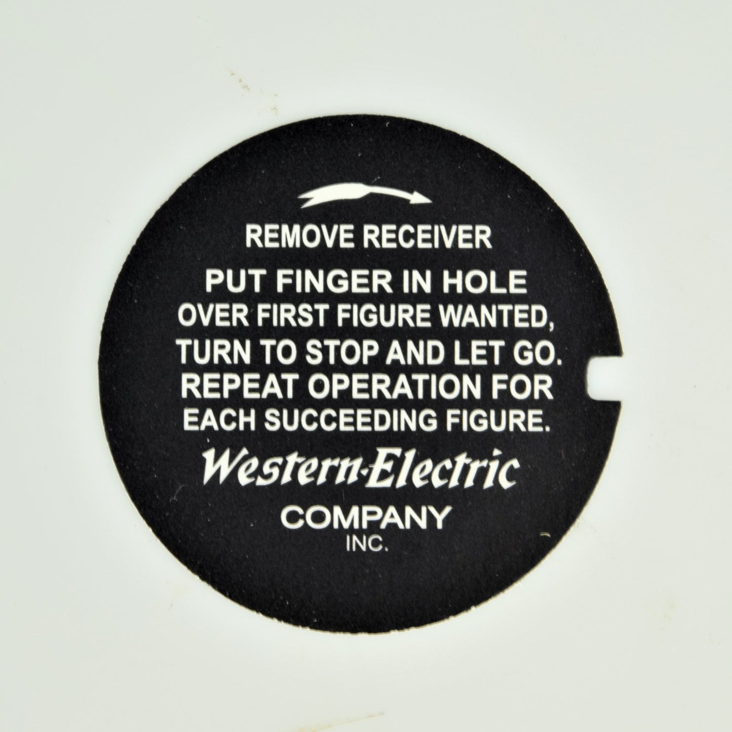 Western Electric Dial Card - Instructions