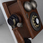 Reproduction Compact Wood Wall Phone with Rotary Dial
