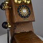 Reproduction Wood Wall Phone with Rotary Touch Tone Dial
