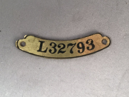 Brass Badge - L32793 - for transmitter cup.