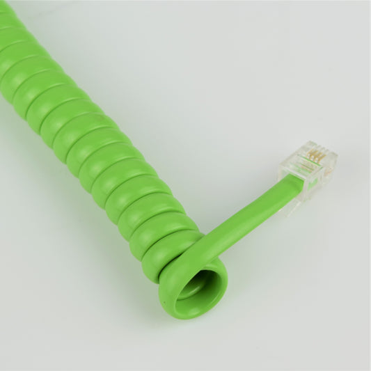 Cord - Handset - Vinyl - Lime Green - Modular Curly