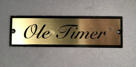 Brass Badge - "Ole Timer" - 3/4" x 2 3/4"