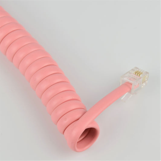 Cord - Handset - Vinyl - Pink - Modular Curly