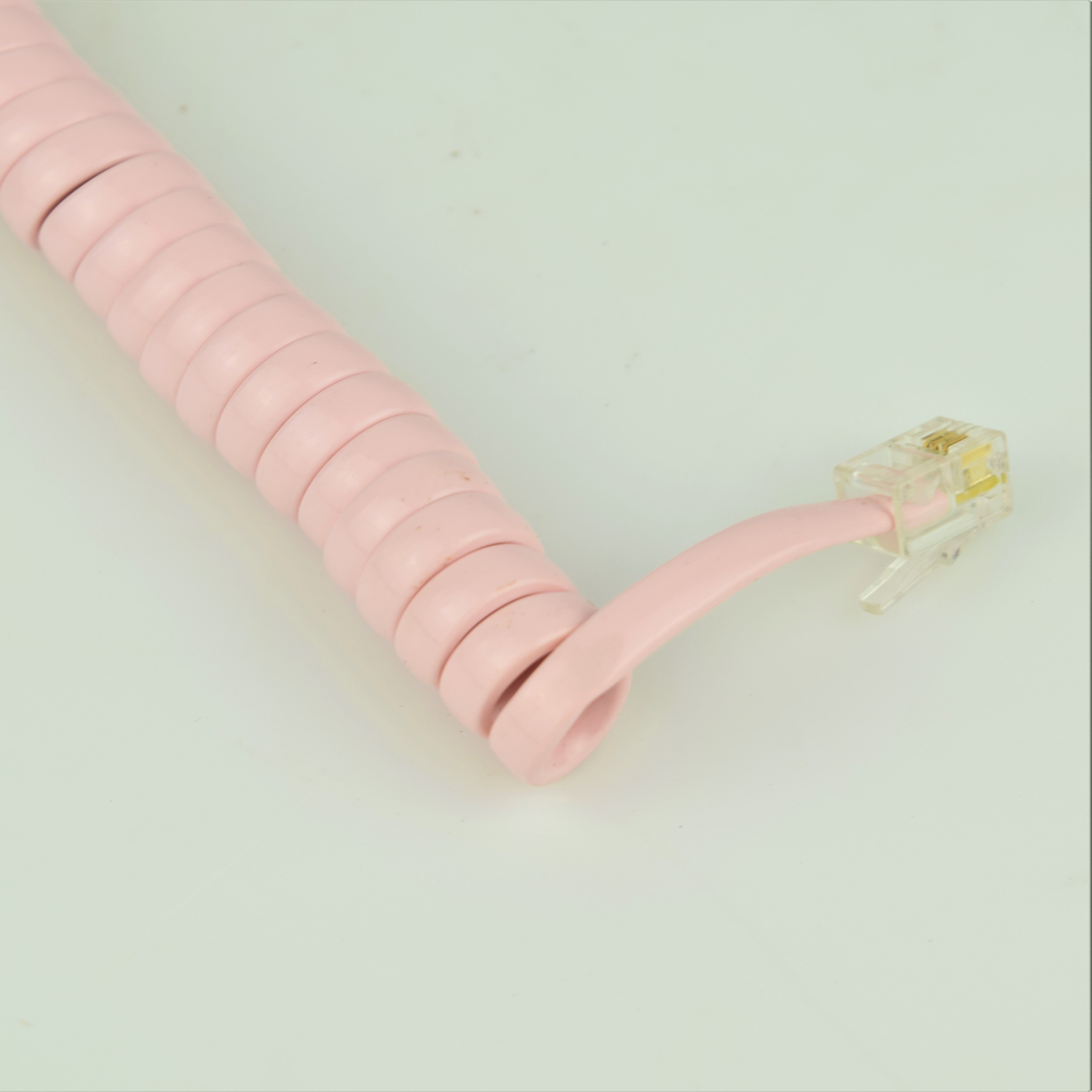 Cord - Handset - Vinyl - Light Pink Modular Curly Handset Cord ...