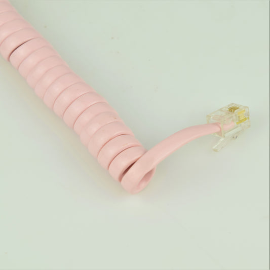 Cord - Handset - Vinyl - Light Pink Modular Curly Handset Cord
