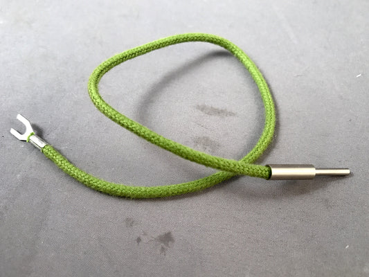 Cord - Cloth Covered - Transmitter - Green - Pin to Spade - 9"
