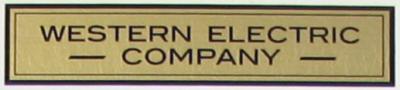 Water Decal - Western Electric - Block Lettering