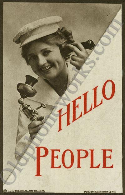 Vintage Candlestick Postcard "Hello People"