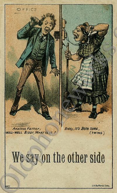 Vintage Telephone Postcard "We say on the other side"