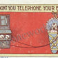 Vintage Telephone Postcard "Telephone Your Baby"