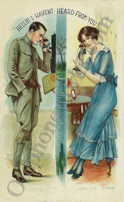 Vintage Telephone Postcard "Hello, I haven't heard from you!"