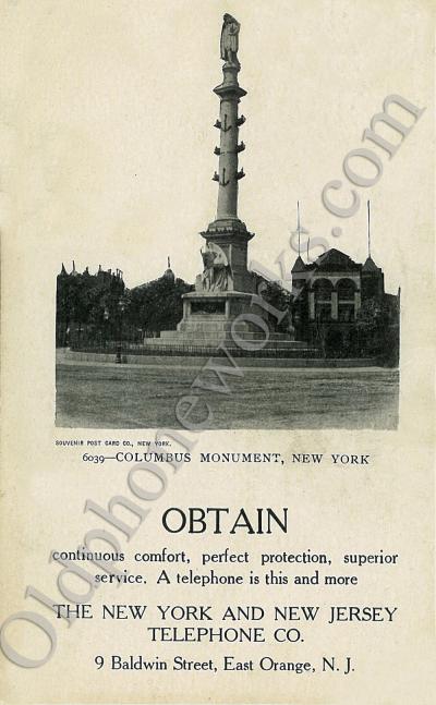 Columbus Monument Postcard