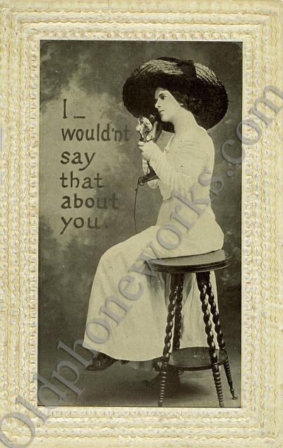 Vintage Telephone Postcard "I wouldn't say that about you"